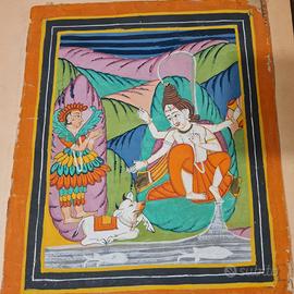 Dipinto a guazzo divinità indiana