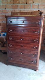 Cassettiera stile Luigi Filippo palissandro 6 c