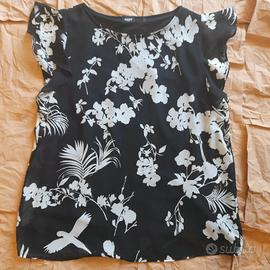 Blusa smanicata con volant spalle 44
