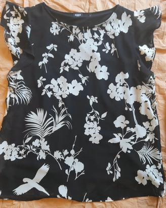 Blusa smanicata con volant spalle 44