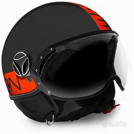 Casco Moto Jet Momo Design Fighter FGTR FLUO Nero 