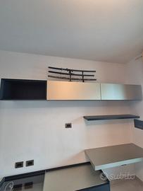 parete attrezzata moderna bicolor oro e blu