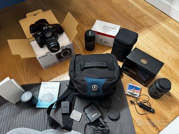 Macchina fotografica canon EOS450D + 4 obiettivi