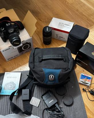 Macchina fotografica canon EOS450D + 4 obiettivi