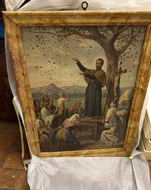 Grande Dipinto Antico Olio su Tela - Scena Religio