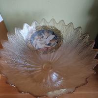 centrotavola in vetro ambrato 