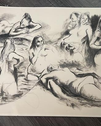 Litografia Guttuso firmata e numerata/Nudo Marta M
