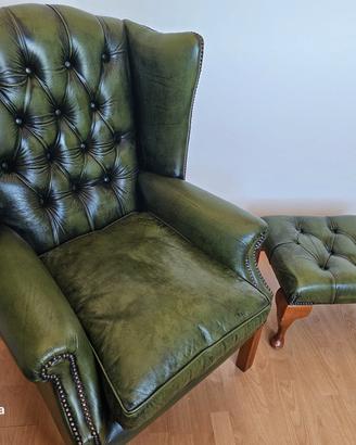 POLTRONA CHESTERFIELD QUEEN ANNE originale