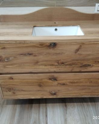 bagno sospeso rovere rustico 2 cassetti e lavello