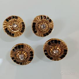 4 bottoni gioiello anni '80 bigiotteria plastica