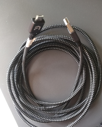 Cavo nylon da USB A 2.0 a micro USB B 3mt
