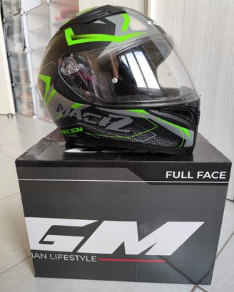 Casco CGM Mach2 Nero Verde fluo integrale TG. L