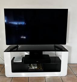 Mobile TV moderno in legno e vetro nero - Meliconi
