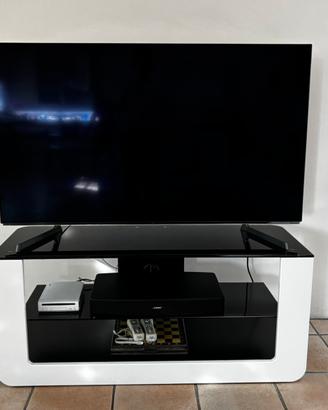 Mobile TV moderno in legno e vetro nero - Meliconi
