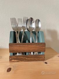 Portaposate in legno e metallo