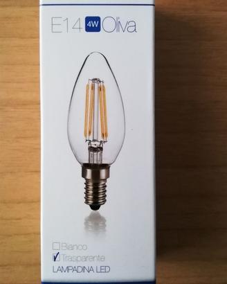 Lampadina LED Ideal Lux E14 4W Oliva Trasparente