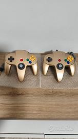 Nintendo 64 due controller edizione Gold nuovi n64