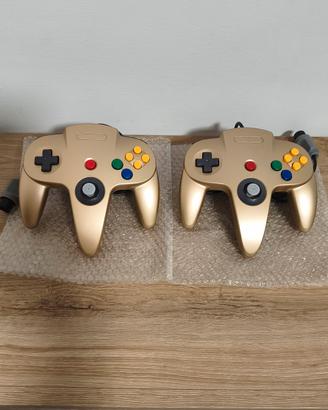 Nintendo 64 due controller edizione Gold nuovi n64