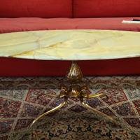 tavolino da caffè vintage marmo e ottone 