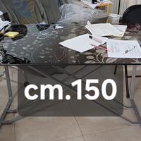 Scrivania Vetro Decorato e Ferro