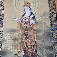 KANNON ANTICO QUADRO GIAPPONESE DIPINTO A MANO