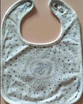 Bavaglino Neonato Gucci  stelle e logo GG