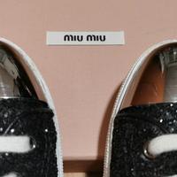 MIU MIU scarpe da ginnastica glitter nere nuove 38