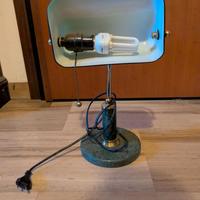 Lampada da scrivania-bronzo e marmo verde. Vintage