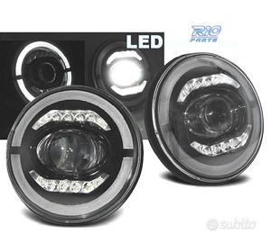 FARI JEEP WRANGLER 96-18 ANGEL EYES FULL LED NERO