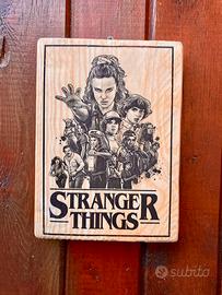 Stranger Things stampa su legno 14x19 cm.