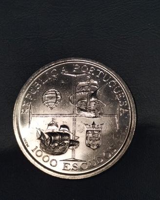 Moneta 1000 escudos portoghese argento 1998