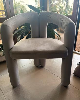 Sedie di design rivestite in velluto grigio