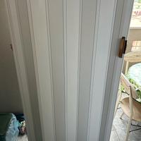 Porta a soffietto pieghevole in PVC – Bianco neutr