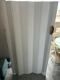 Porta a soffietto pieghevole in PVC – Bianco neutr
