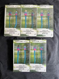 Set 5 pezzi Cavi Micro usb 1m dati/caricatore nuov