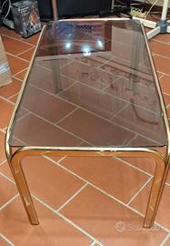  Tavolino in vetro con struttura in metallo