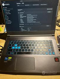 MSI thin 15 laptop da gaming