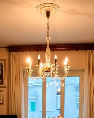 Lampadario antico in vetro di murano