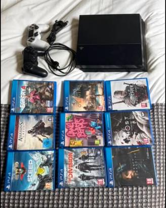 PS4 bundle pack (ps4+ 2 controllers + 9 giochi