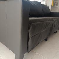 divano nero similpelle 3 posti 