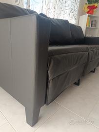 divano nero similpelle 3 posti 