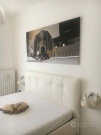 letto contenitore bianco in ecopelle