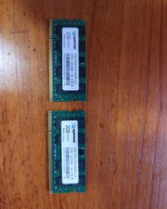 2x 2GB DDR2 SODIMM 667MHz PC2-5300S