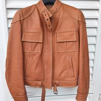 Giacchetto pelle marrone da donna, artigianale