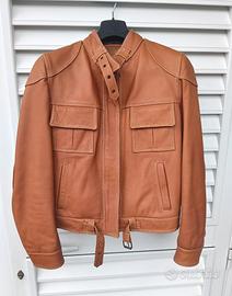 Giacchetto pelle marrone da donna, artigianale