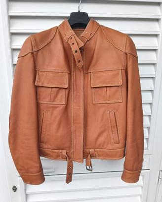 Giacchetto pelle marrone da donna, artigianale