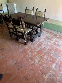 Tavolo da refettorio in stile rinascimentale spagn