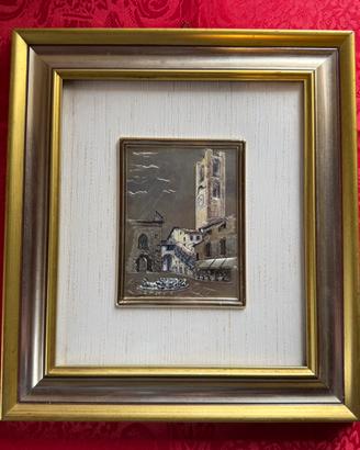 Quadro con incisione su lamina d’argento