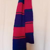 Sciarpa a strisce viola fucsia verde Benetton