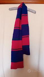 Sciarpa a strisce viola fucsia verde Benetton